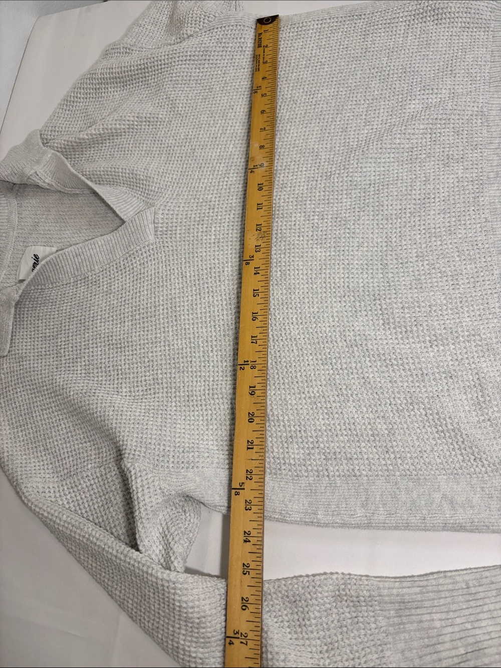 aerie Light Gray Collared Soft V-Neck Sweater -474sku - Picture 5 of 5